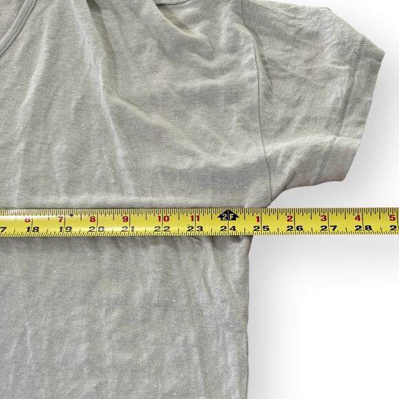 J. Crew Womens Large Relaxed Linen Scoopneck Tee Light Mint Green Oversized Knit - Picture 9 of 10